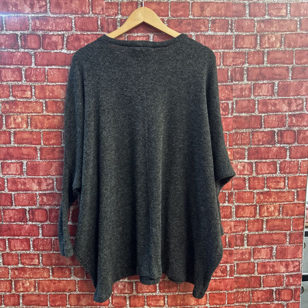 Audrey 3+1 Sweater Oversized Small Sleeves Grey Ladies Size 3XL
