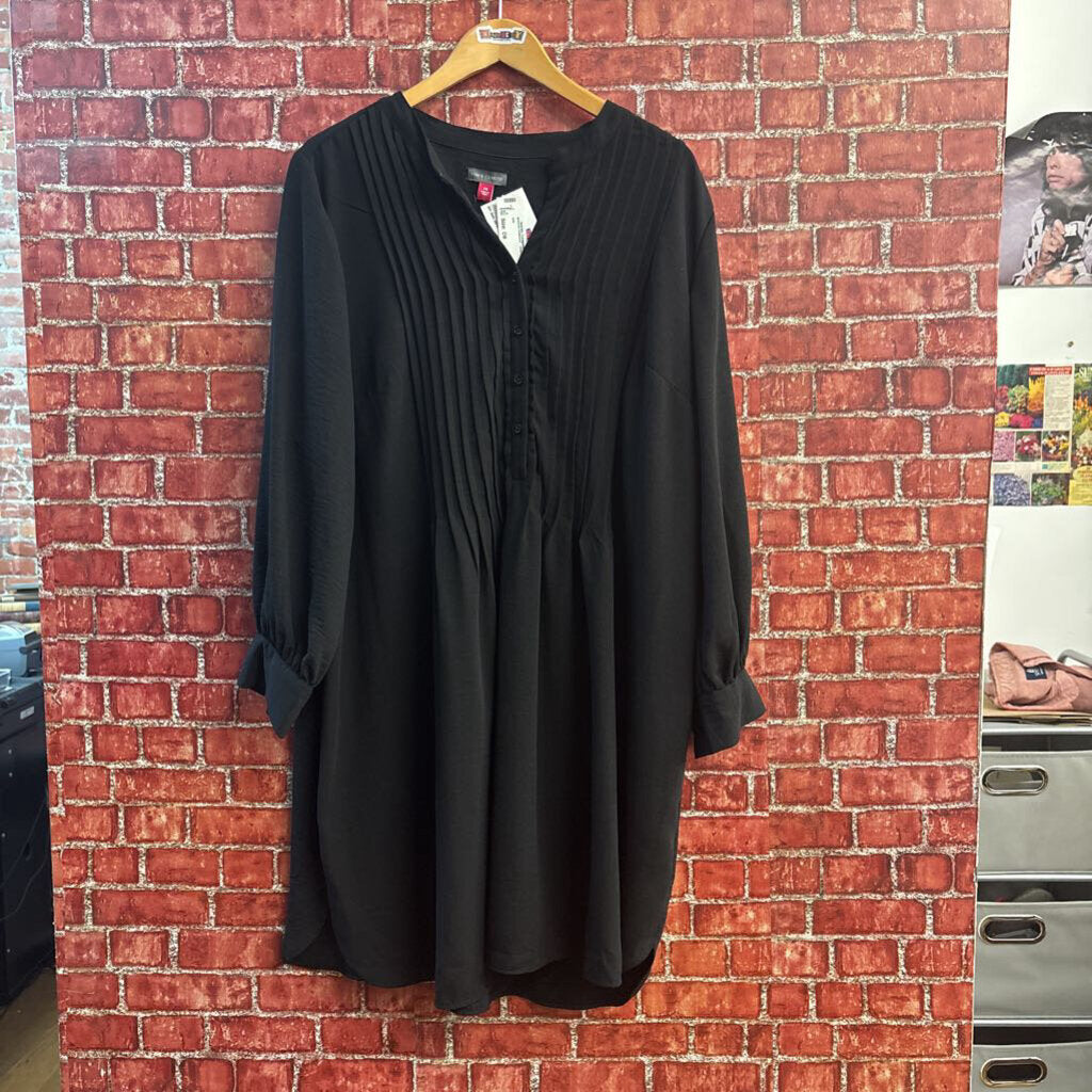 Vince Camuto Mini Dress/Tunic Pleats Black Size 2X