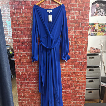 Meghan Los Angeles Maxi Dress Wrap Top Royal Blue Size XL
