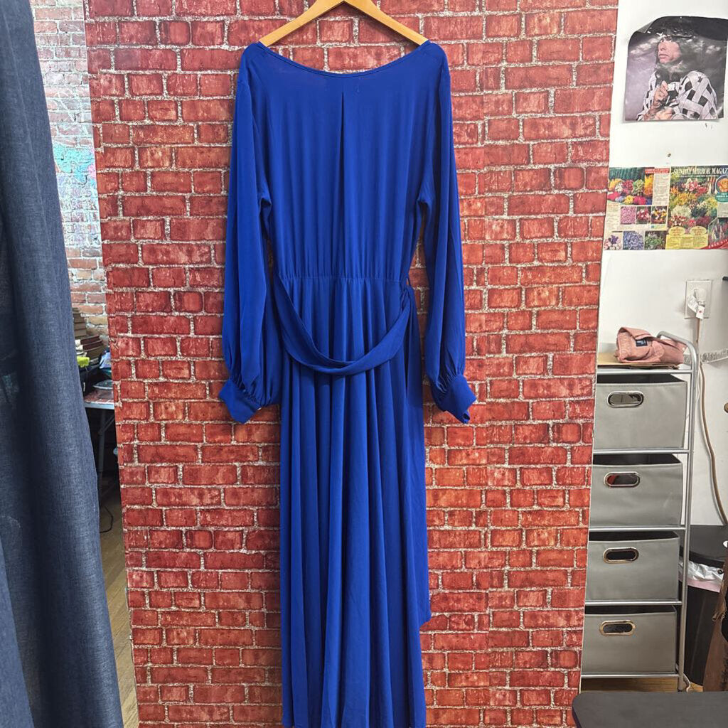 Meghan Los Angeles Maxi Dress Wrap Top Royal Blue Size XL