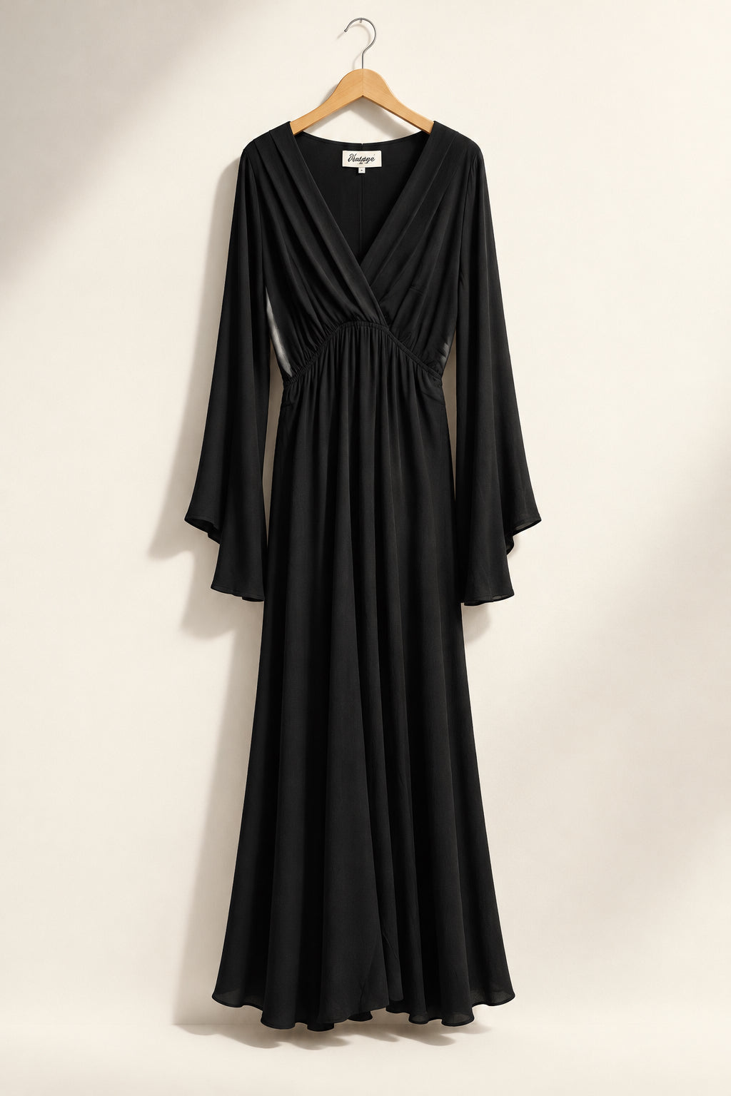 Meghan Los Angeles Maxi Dress Wrap Top Black Ladies Size 2XL