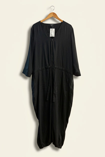 DKNY Jumpsuit Front Zip Black Ladies Size XL