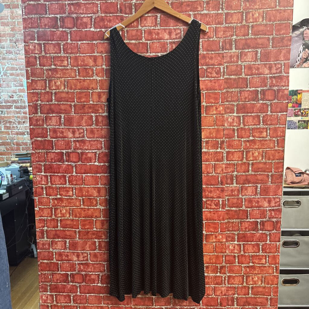 Maxi Dress Tank Dots Black/Tan Ladies Size 2XL