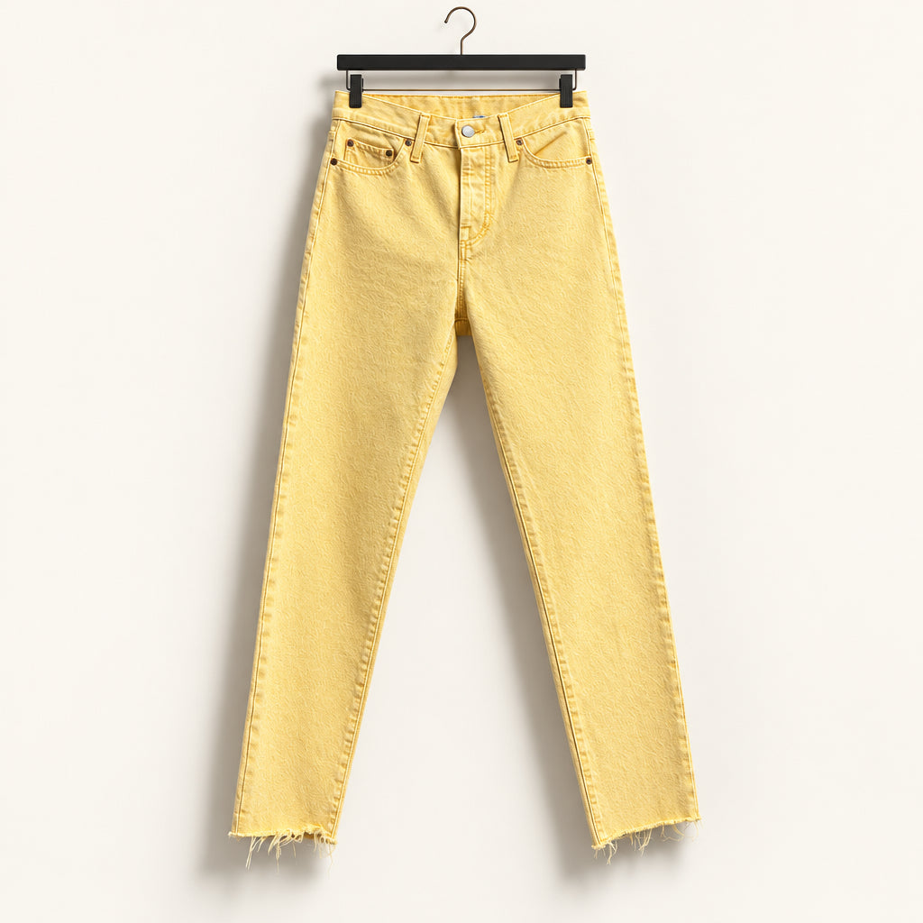 Levi Strauss & Co Jeans Raw Hem Crop Yellow Ladies Size 26