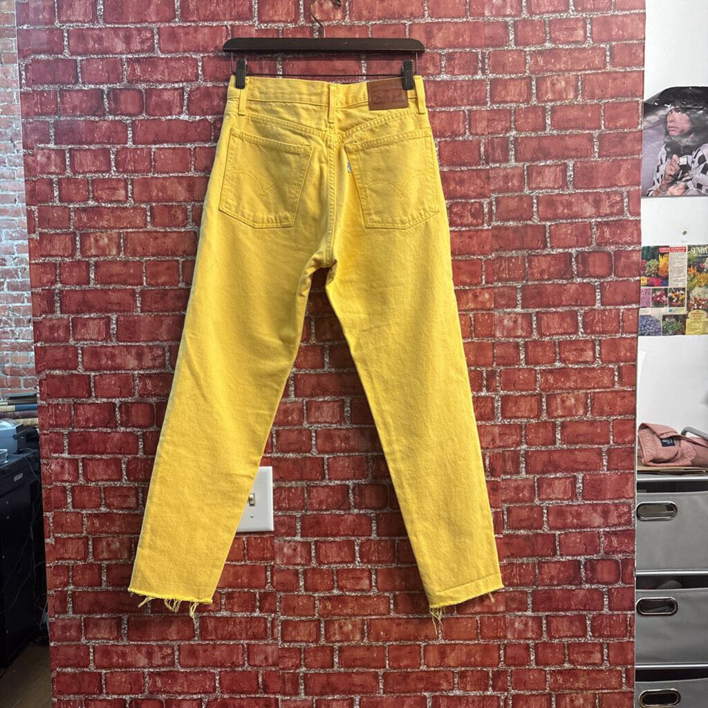 Levi Strauss & Co Jeans Raw Hem Crop Yellow Ladies Size 26