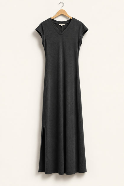 Alexia Admore Maxi Dress Side Slits Heather Grey Ladies Size M