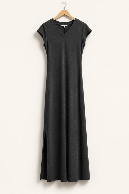 Alexia Admore Maxi Dress Side Slits Heather Grey Ladies Size M