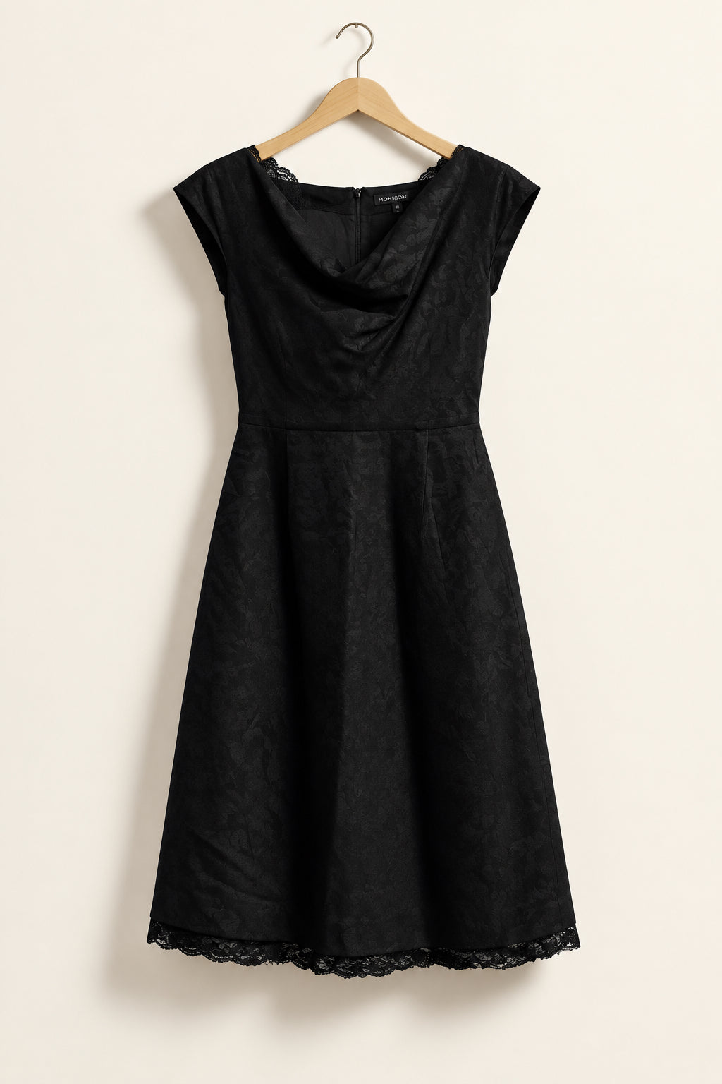 Banana Republic x Mad Men Midi Dress Lace Trim Cap Sleeve Black Ladies Size 0