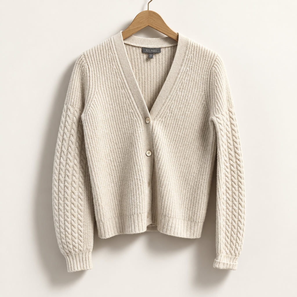 Vintage Neiman Marcus Beige Cashmere Cardigan Sweater Ladies Size XS
