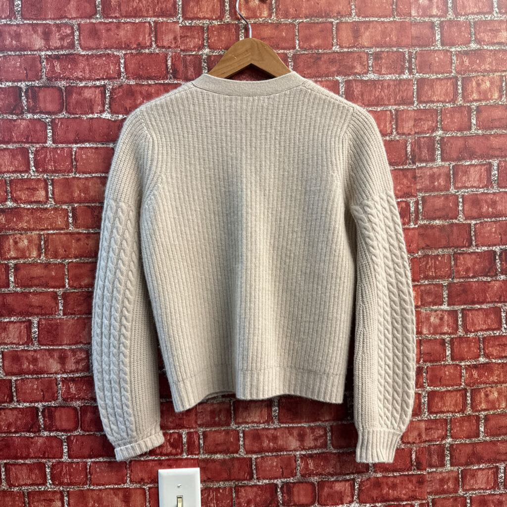 Vintage Neiman Marcus Beige Cashmere Cardigan Sweater Ladies Size XS
