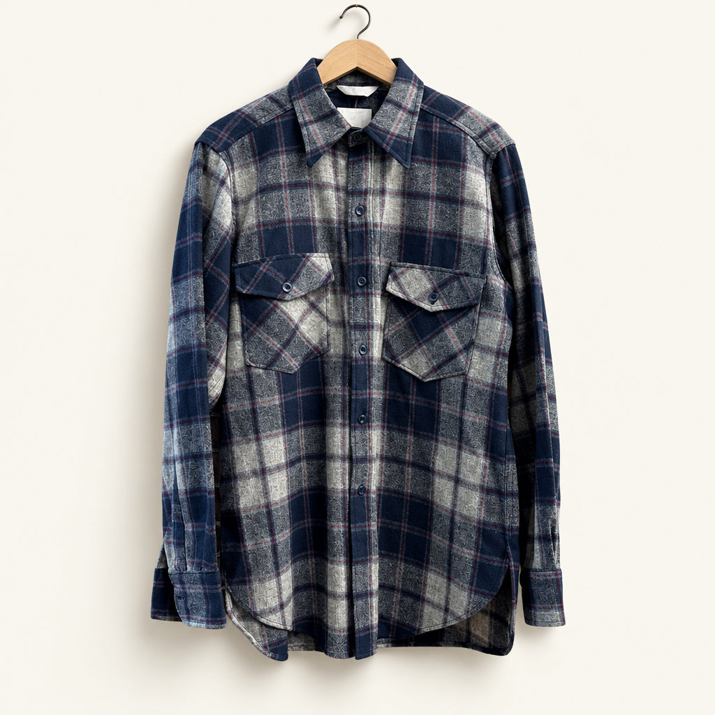 Vintage Woolrich Blue Plaid Button Down Men’s Size L