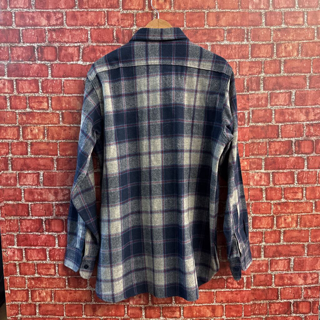 Vintage Woolrich Blue Plaid Button Down Men’s Size L