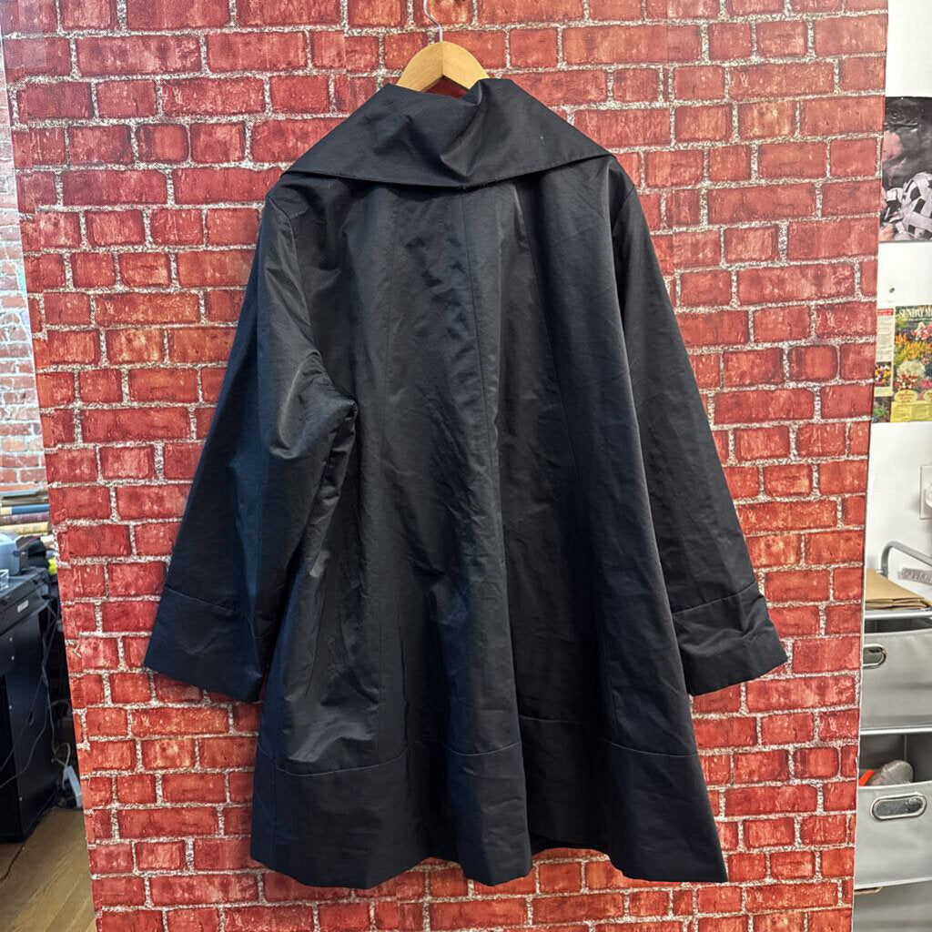 Eileen Fisher Black Trench Coat Ladies Size 3XL
