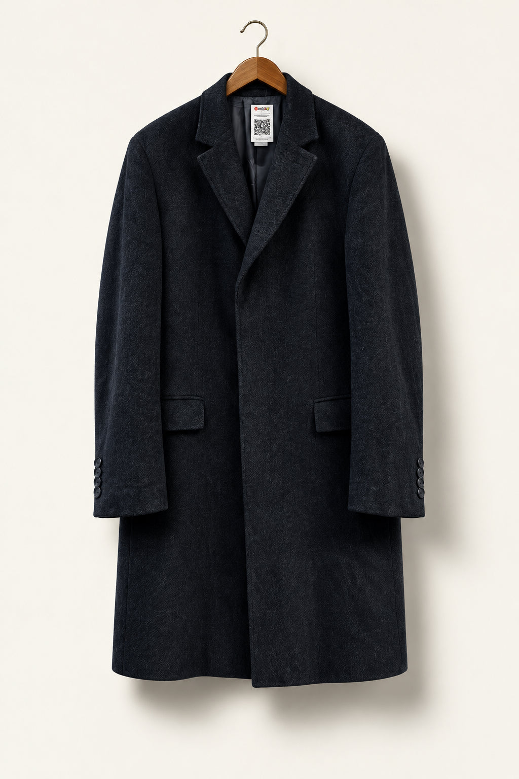 Hugo Boss Charcoal Black Topcoat Men's Men’s Size 44