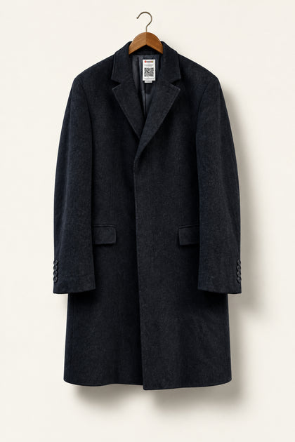 Hugo Boss Charcoal Black Topcoat Men's Men’s Size 44
