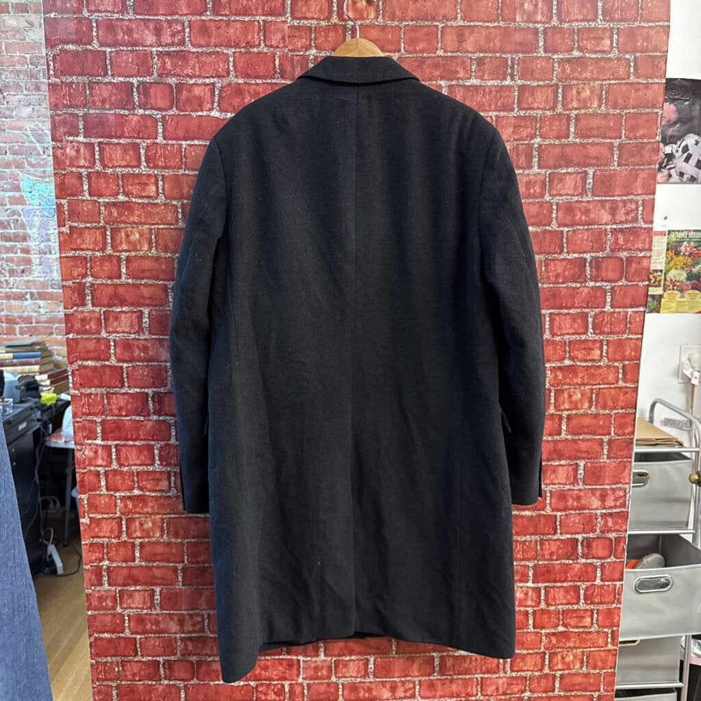 Hugo Boss Charcoal Black Topcoat Men's Men’s Size 44