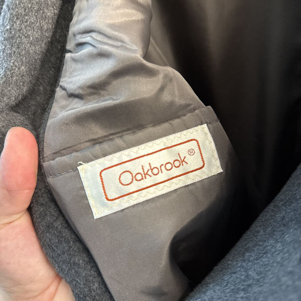 Oakbrook Grey Topcoat Wool Made in UK Men’s Size XL