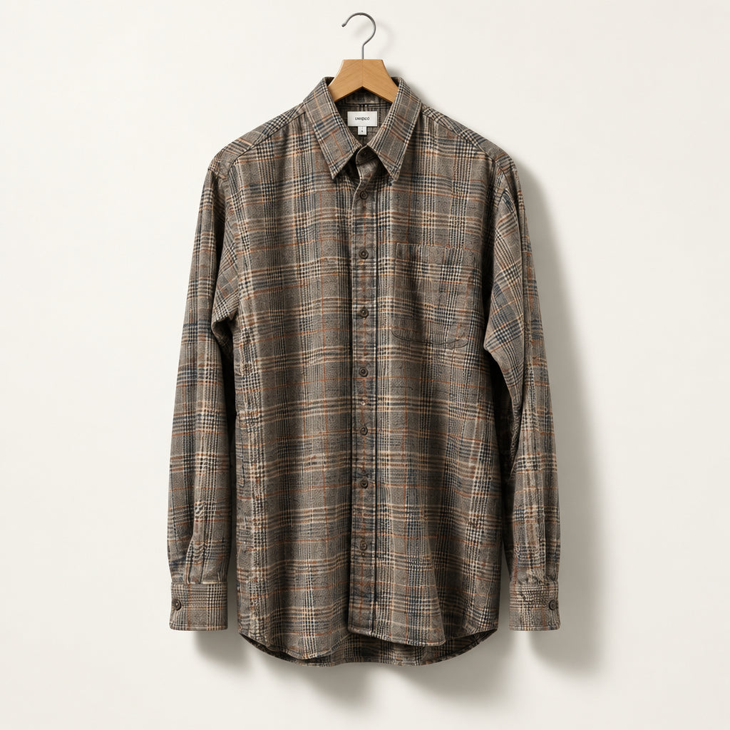 Viyella Brown Plaid Wool Blend Button Down Men’s Size M