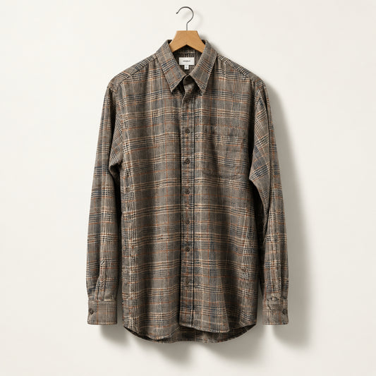 Viyella Brown Plaid Wool Blend Button Down Men’s Size M