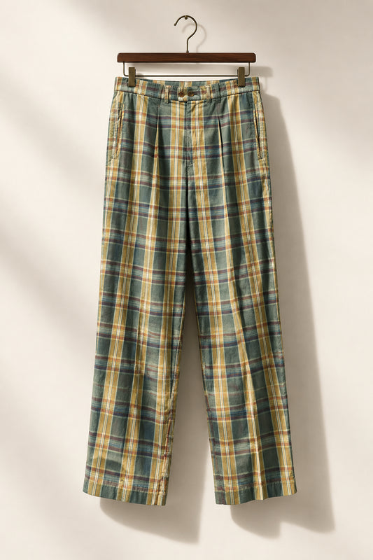Bogner Vintage Plaid Pleated Trouser Pants Men's Size 32
