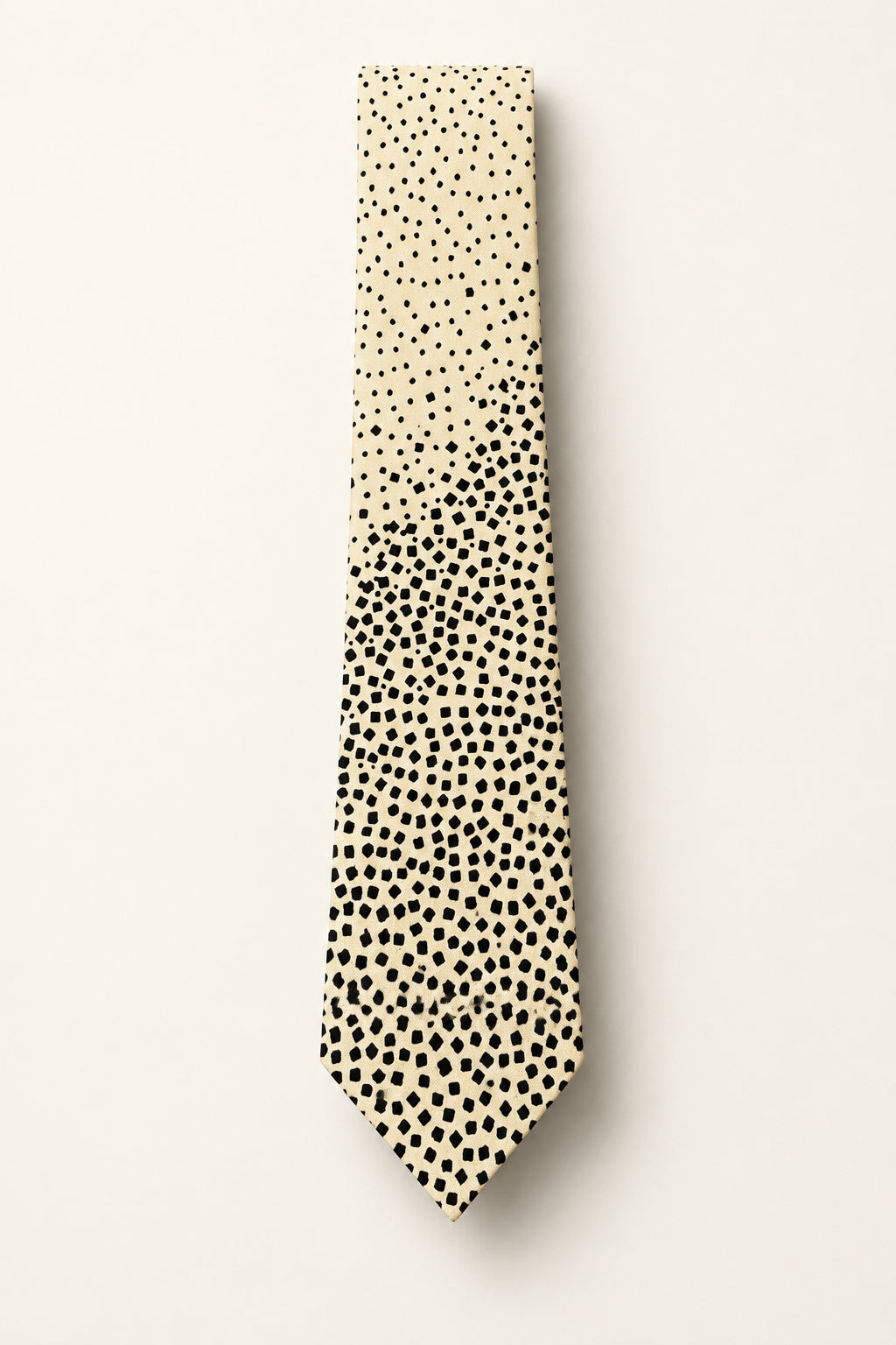 Vintage GG Logo Italian Silk Tie Beige Abstract
