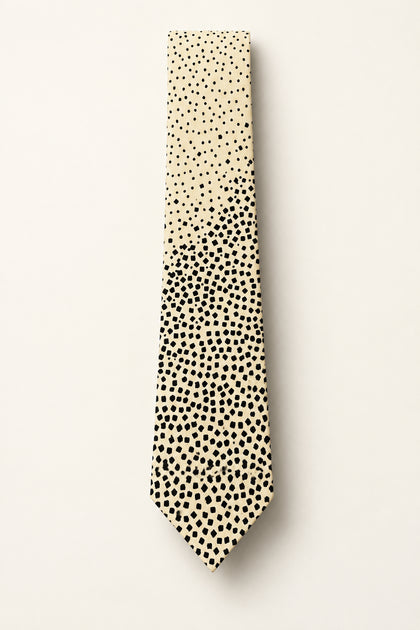 Vintage GG Logo Italian Silk Tie Beige Abstract