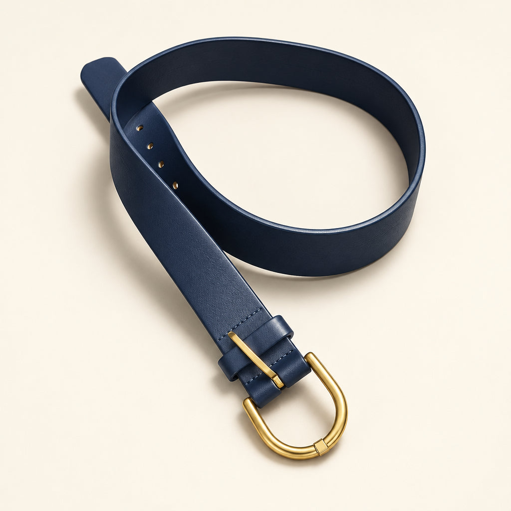Ann Taylor Blue Leather Belt Ladies Size M