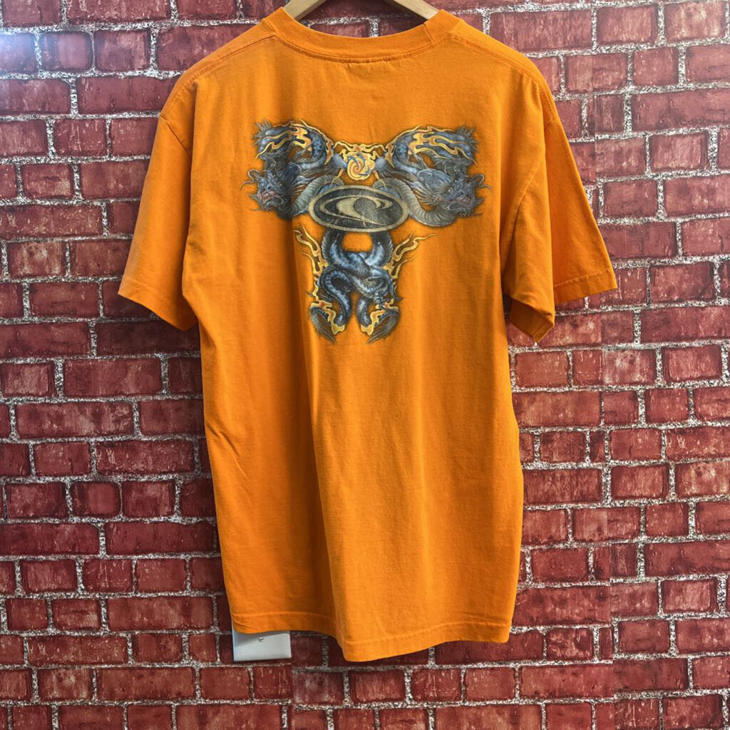 O'Neil Center Logo Graphic T-Shirt Back Graphic Orange/Blue/Grey Men’s Size L