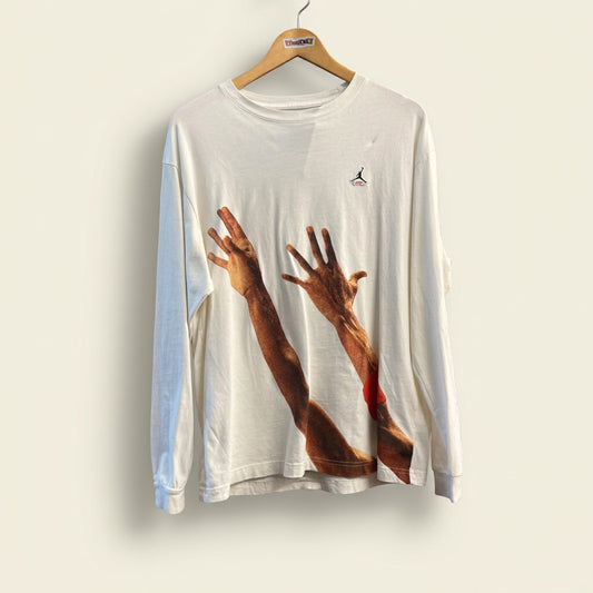 Air Jordan x Union LAn Long Sleeve Graphic T-Shirt White/Brown/Red Men’s Size M