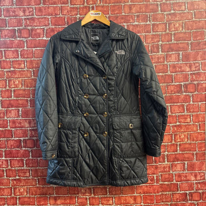North Face Quilted Double-Breasted Jacket Black Ladies Size XS