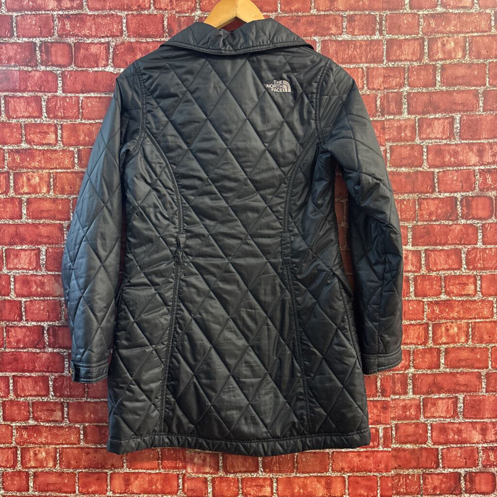 North Face Quilted Double-Breasted Jacket Black Ladies Size XS