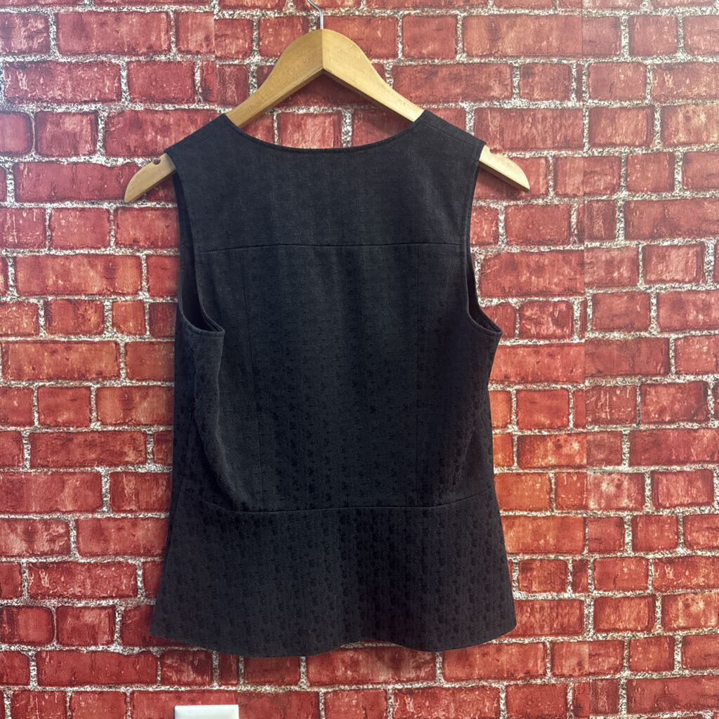 Theory Sleeveless Peplum Blouse Black Size M