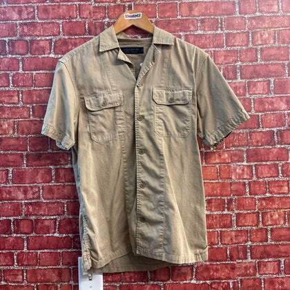Allsaints Short-Sleeve Button Up Shirt Khaki Men’s Size S