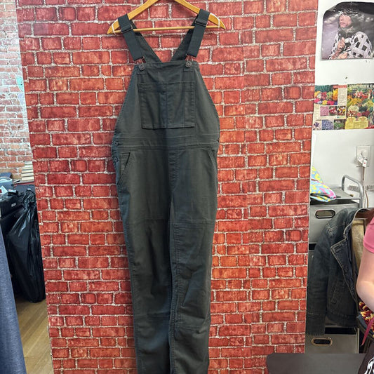 REI Cooperative Trailsmith Canvas Overalls Dark Grey/Green Size 12