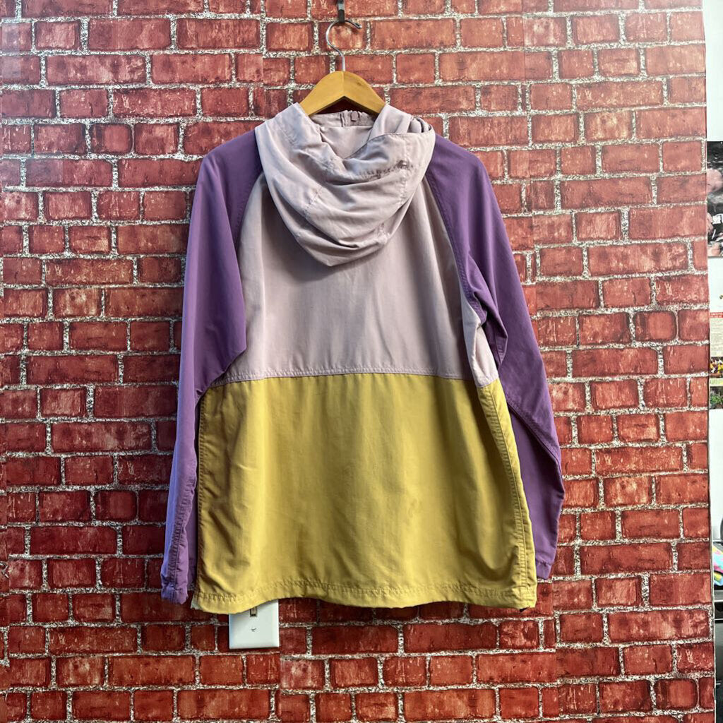 LL Bean Mountain Classic Colorbook Anorak Purple/Blue/Yellow Size M
