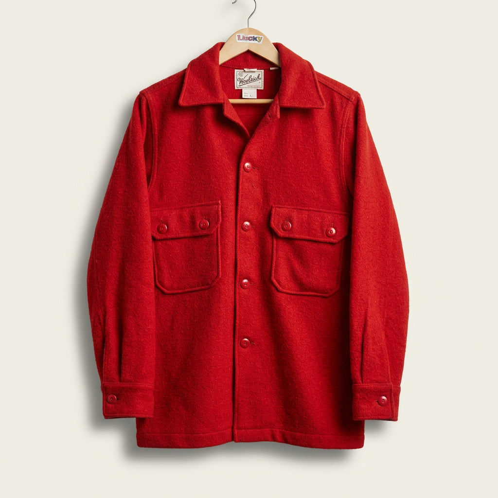 Boy Scouts of America Jac-Shirt Button Down Wool Bright Red Men’s Size 38