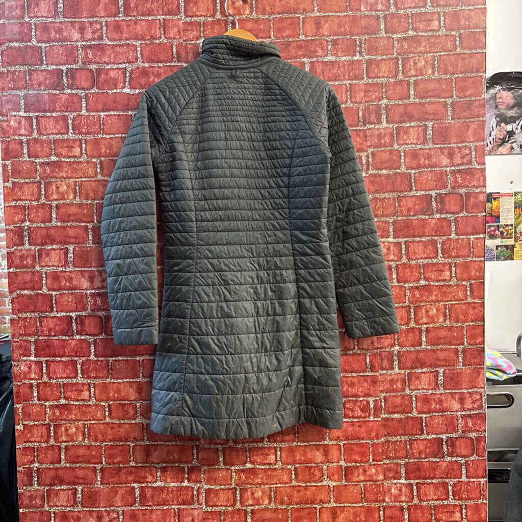 Patagonia Puff Wind Breaker Zip UP Thigh Length Grey Ladies Size XS