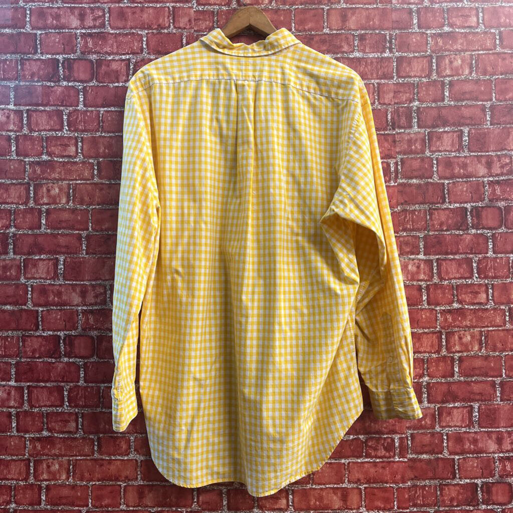 Ralph Lauren Button Up Plaid Yellow/White Size L