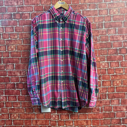 Ralph Lauren Pink Plaid Button Down Men’s Size L