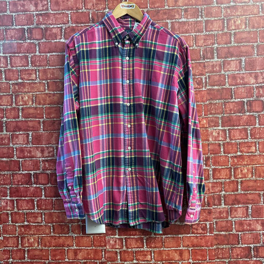 Ralph Lauren Pink Plaid Button Down Men’s Size L