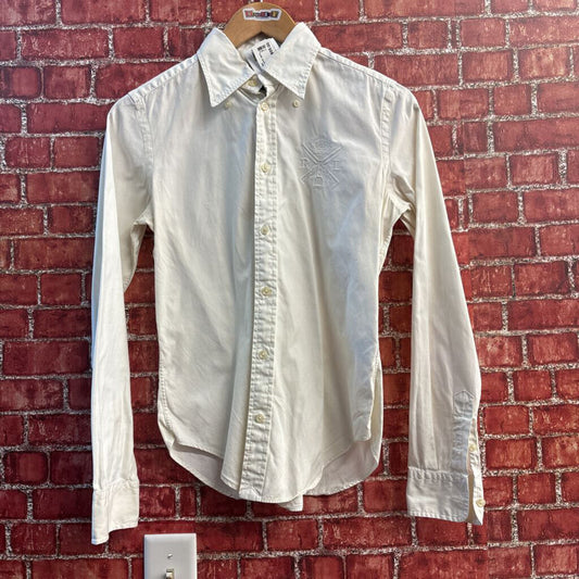 Vintage Ralph Lauren Sport White Embroidered Blouse Ladies Size 8