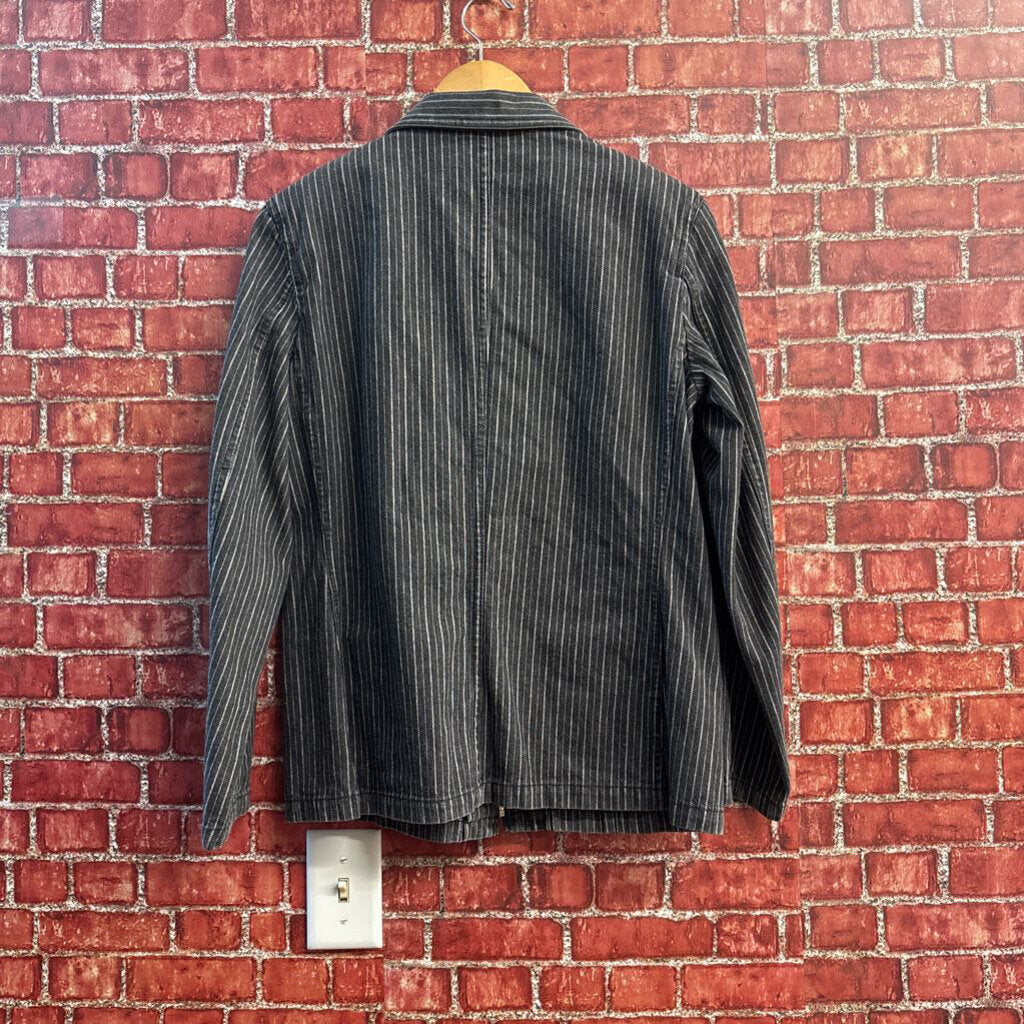 Vintage Liz Wear Grey Pinstripe Jacket Ladies Size 10