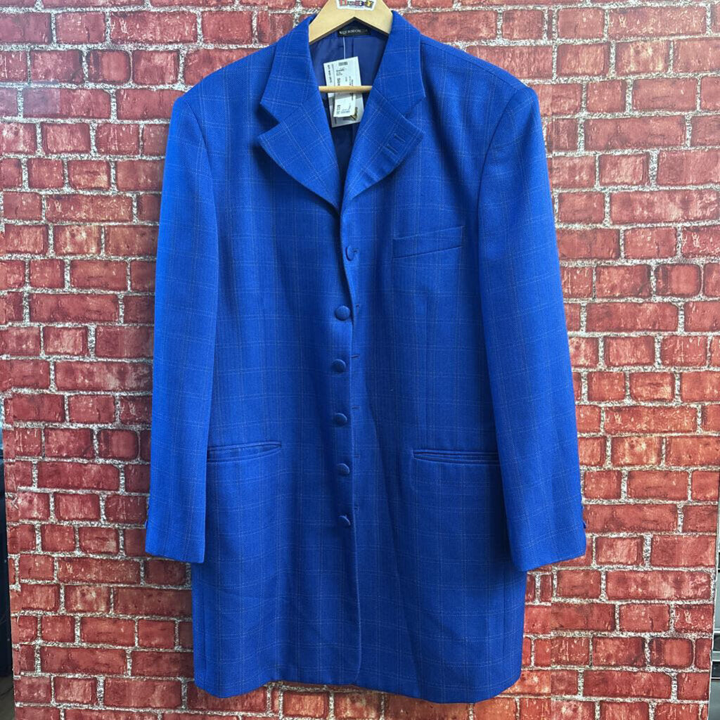 J. Vital Midi Jacket Button Up Plaid Blue/Yellow