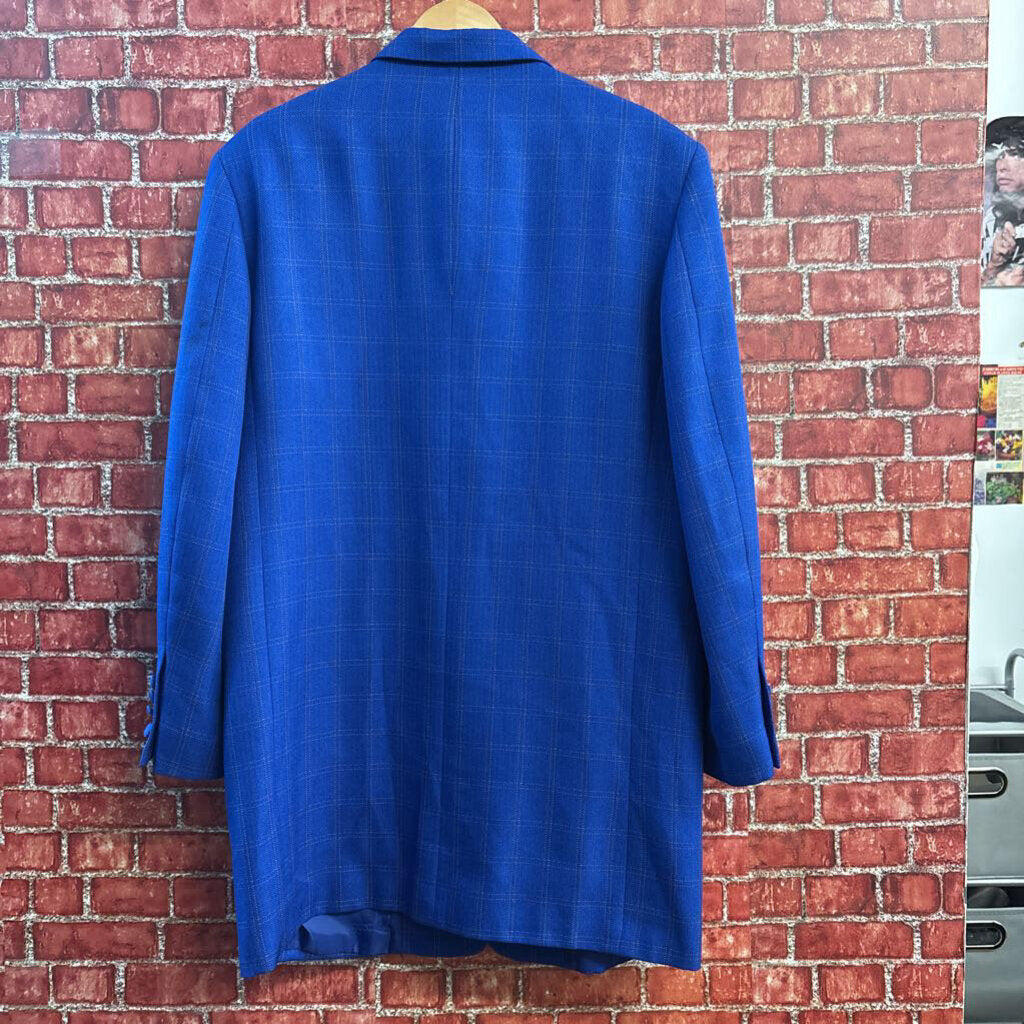 J. Vital Midi Jacket Button Up Plaid Blue/Yellow