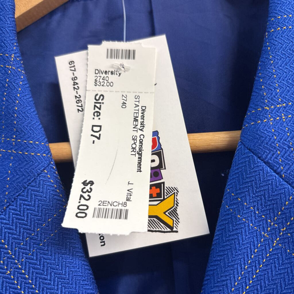 J. Vital Midi Jacket Button Up Plaid Blue/Yellow