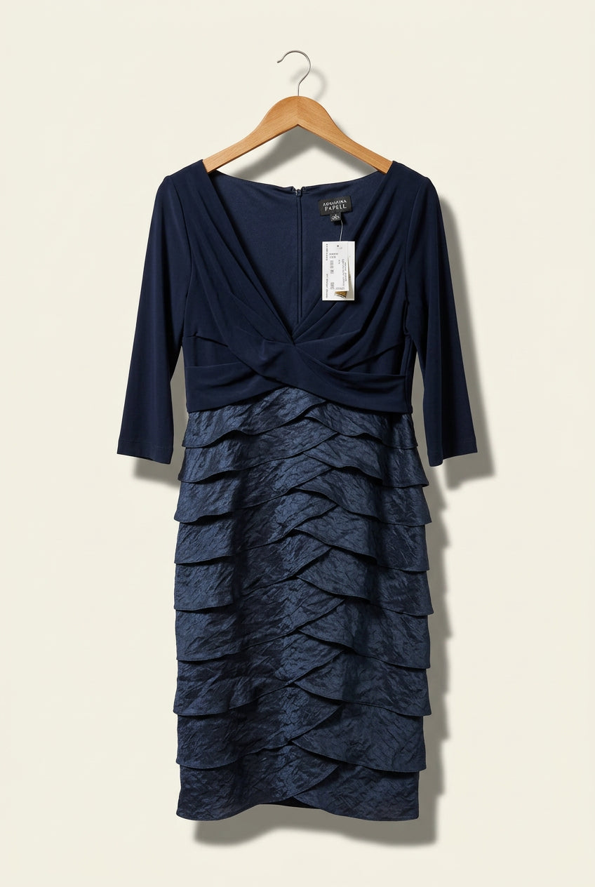 Adrianna Papell Dress Ruffed FishTail design Ladies Size 8