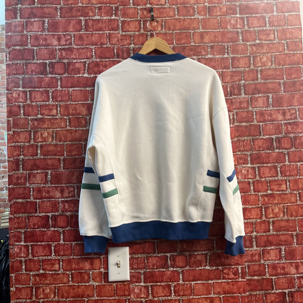 Abercrombie and Fitch Crewneck Graphic Design White/Blue/Green Size XS