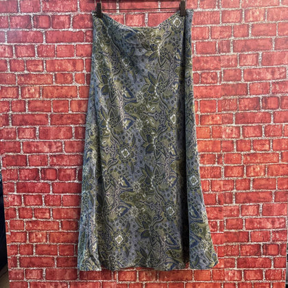 Casual Corner Maxi Skirt Floral Blue/Green/Light Green/Light Blue Size 8