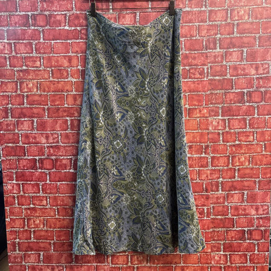 Casual Corner Maxi Skirt Floral Blue/Green/Light Green/Light Blue Size 8