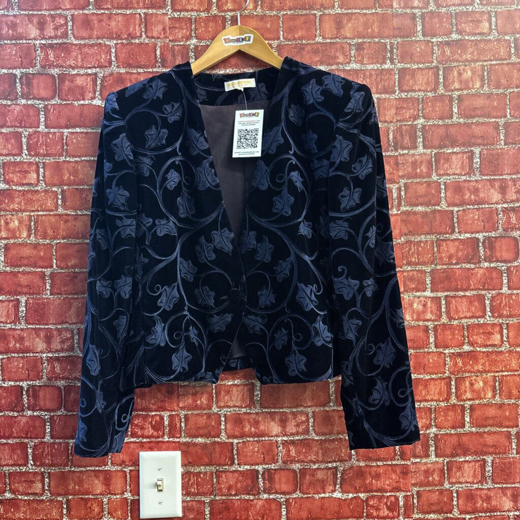 Brooks Brothers Vintage Blazer Velvet Laces Navy Size 10